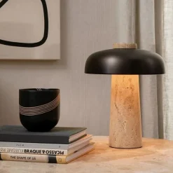 Reverse, Table Lamp, Travertine, Br