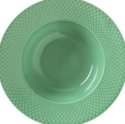 Rhombe Dyb tallerken Ø24,5 cm grøn porcelæn