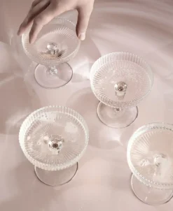 Ripple Champagne Saucers - Set of 2 - Clear