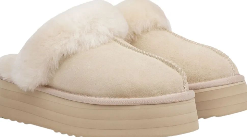 ROBSON - SILK COW SUEDE MULES WITH SHEARLING