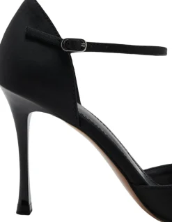 Satin high-heeled sandal