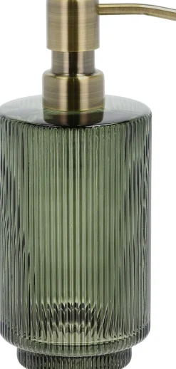 Sæbedispenser Clarity 8 x 19 cm Dark Green Glas/Rustfrit stå