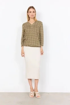SC-FELICITY AOP 519 Bluse Oliven