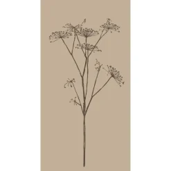 Serviet beige m/brun skærmblomst