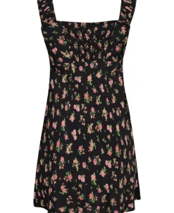 Short dress with ruched neckline