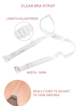 Silicone Bra Straps 1cm - clear - one size