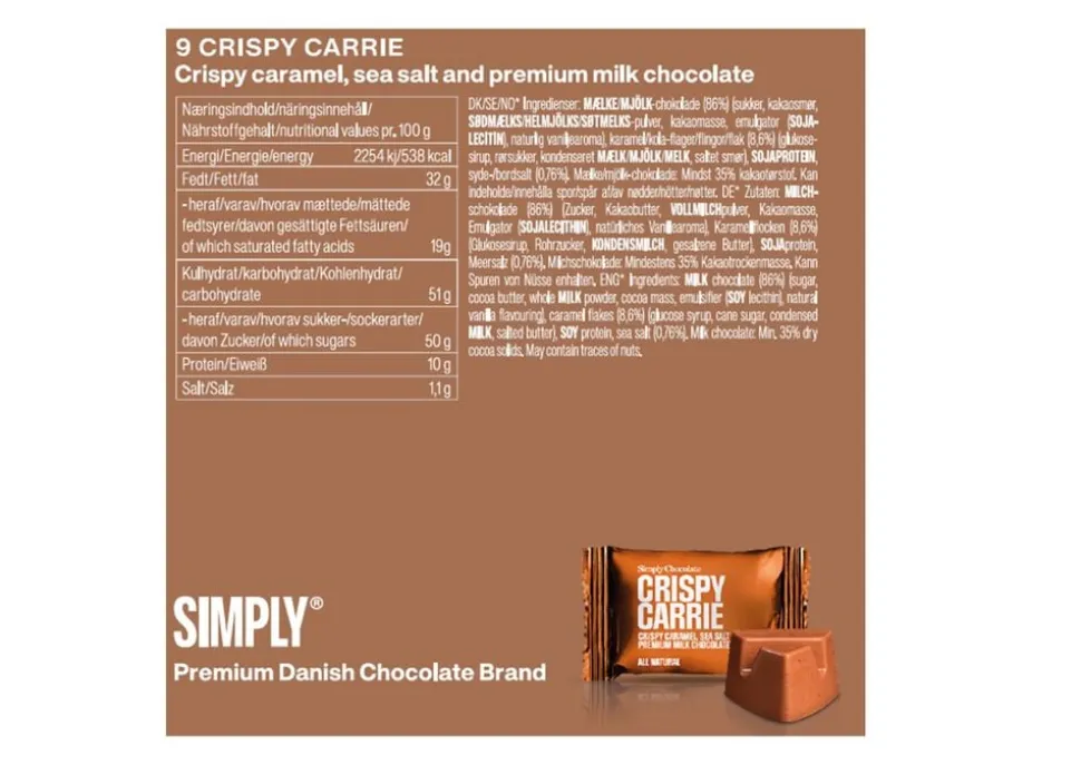 Simply® CRISPY CARRIE chokoladeæske (90g)