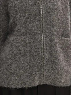 SLFSIA RAS LS ALPACA BLEND KNIT ZIPPER CARDIGAN