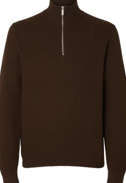 SLHDANE LS KNIT STRUCTURE HALF ZIP