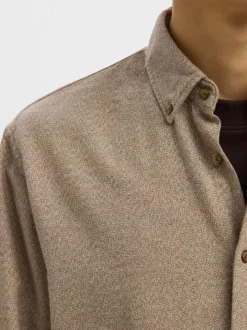 SLHREGNOAH MIX BDWN LS SHIRT CAMP