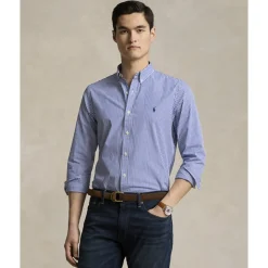 Slim Fit Striped Stretch Poplin Shirt