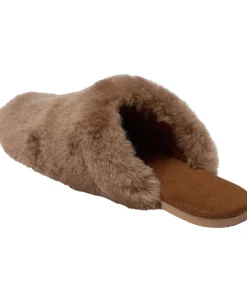 Slipper in Real sheepskin - Brown