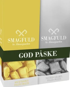 Smagfuld Gavepakning - GOD PÅSKE (gul/sølv)