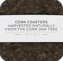 Smoked Cork Firkantet Glasbrik Sæt