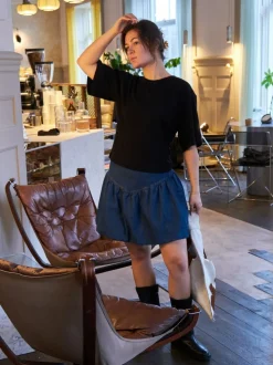 Solar Denim Balloon Skirt