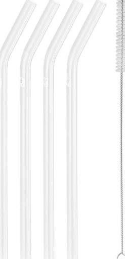 Sorrento Sugerør med knæk i glas, klar