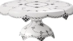 Sort Musselmalet Halvblonde Fad på fod 31 cm