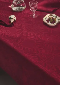 Stjerne Riflet Jul dug, rød, 145 x 270 cm