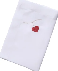Stofserviet med Broderet Hjerte