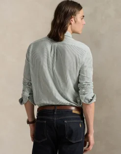 Striped Knit Oxford Shirt