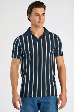 Striped piqué polo shirt S/S