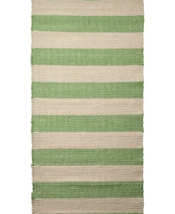 stripe/natur-grøn, tæppe