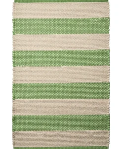 stripe/natur-grøn, tæppe