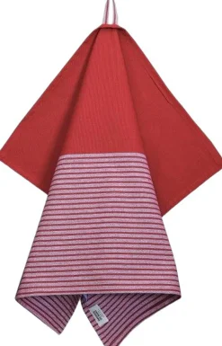 Tea Towels 50x70 cm MIX Stripe dark red