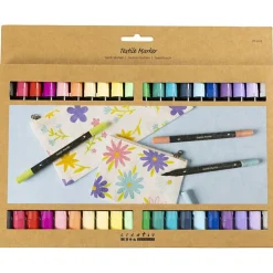 Tekstiltusch, streg 2,3+3,6 mm, suppleringsfarver, 20 stk.