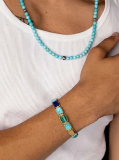 The Dorje Flatbead Collection - Turquoise, Blue Lapis, Carnelian, Brow