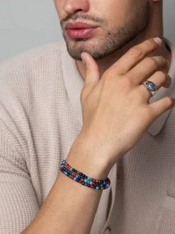 The Mykonos Collection - Turquoise, Red Glass Beads, Blue Lapis, Hemat