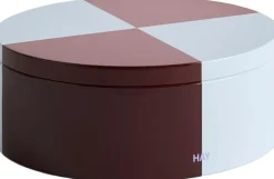 Tin Container-Round-Burgundy and ice blue