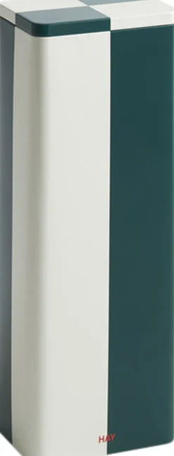 Tin Container-Slim-Green and off-wh