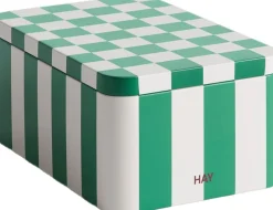 Tin Container-Small-Green and off-white