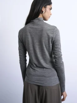 TSMILLA LS FUNNEL NECK TOP - WOOL