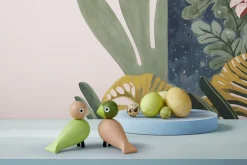 Turtelduer H9 cm lys grøn/rosa 1 par