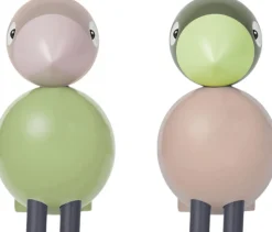 Turtelduer H9 cm lys grøn/rosa 1 par