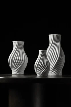 Twist Vase H31 cm hvid porcelæn