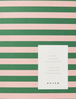 UMA Notebook, Flat-Lay - Medium, Green & Rose