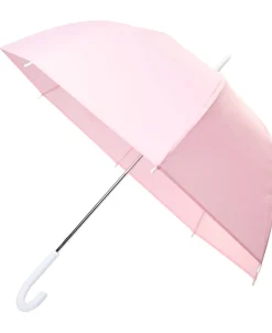 Umbrella Transparent Pink Dome White Logo