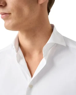 White Four-Way Stretch Shirt - Slim Fit
