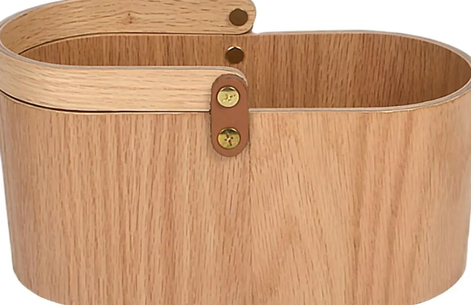 Wood Tray Caddy, Oak, 12x23x10 cm