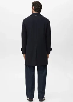 Wool funnel neck coat