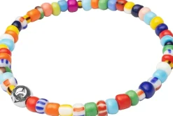 Wristband with Assorted Vintage Trifocal Beads and Silver