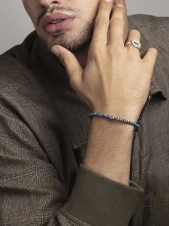 Wristband with Blue Lapis Japanese Miyuki Beads