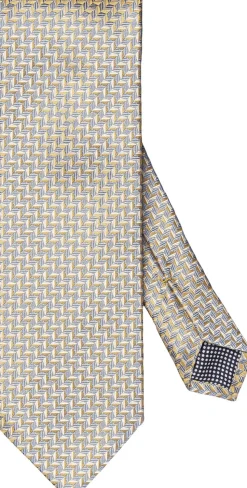 Yellow Geometric Woven Silk Tie
